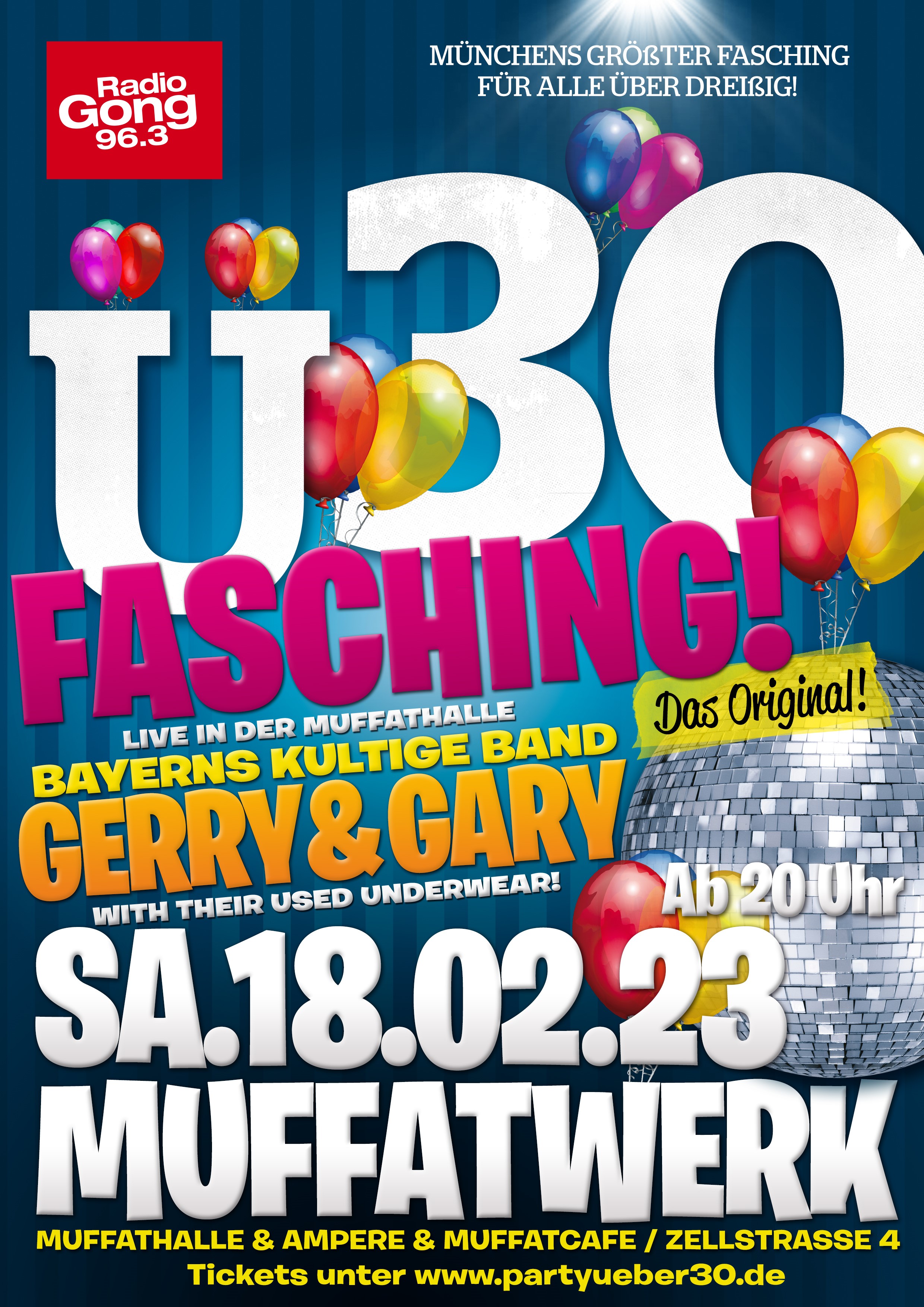 Radio Gong Ü30 Fasching in Muffatwerk